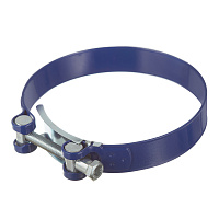 Хомут силовой Hard-Fix 122-130 мм оцинкованная сталь с полимерным покрытием одноболтовый