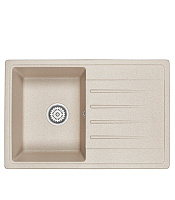 Мойка для кухни Granula Standart 76х50х20 см врезная с крылом кварц бежевая