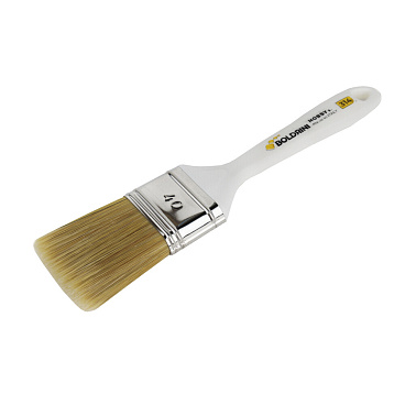 Кисть плоская натуральная щетина пластиковая ручка Boldrini 40х15 мм для всех типов ЛКМ на любой основе