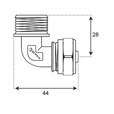 Угол 20 обж(ц) х 1/2 НР(ш)
