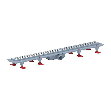 Лоток душевой АНИ пласт Бимс с сухим затвором 62х850 мм d40 мм решетка из нержавеющей стали (TLQ1485G)