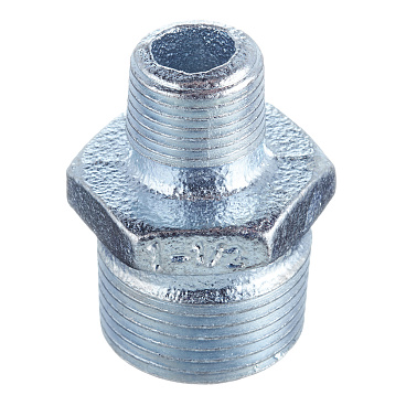 Ниппель переходный Gebo Platinum (245-25V) 1 НР(ш) х 1/2 НР(ш) чугунный оцинкованный