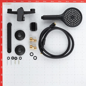 Смеситель для ванны Corsa Deco KX черный матовый однорычажный со средним изливом с лейкой (FBTKX2B)