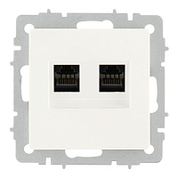 Розетка компьютерная IEK Brite РК10-2-БрБ встраиваемая белая 2хRJ45 (BR-K20-1-K01)