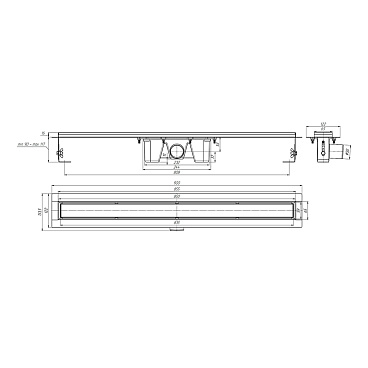 Лоток душевой АНИ пласт Мол с комбинированным затвором 62х850 мм d50 мм цельнометаллический (TLZ2085)