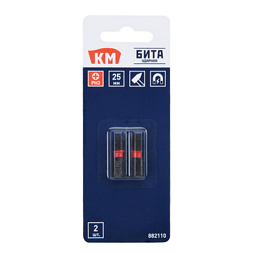 Бита КМ (882110) PH3 магнитная 25 мм ударная (2 шт.)