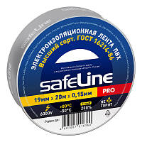 Изолента Safeline ПВХ серо-стальная 19 мм 20 м