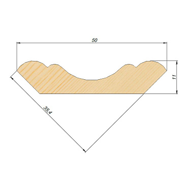 Плинтус фигурный 50х11х2500 мм сорт Экстра сращенный