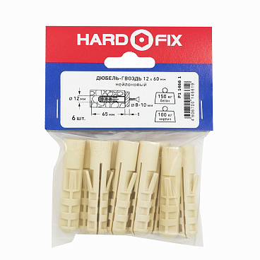 Дюбель распорный Hard-Fix 12x60 мм нейлон (6 шт.)