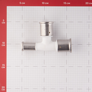 Тройник Henco (11PKW-262616) 26(пресс) х 26(пресс) х 16(пресс) PVDF белый