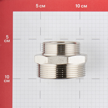 Ниппель переходной Valtec 2 НР(ш) х 1 1/2 НР(ш) латунный (VTr.580.N.0908)