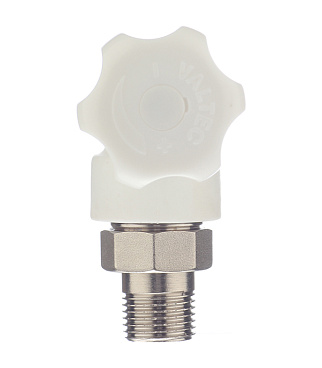 Клапан полипропиленовый Valtec 20 мм х 1/2 НР(ш) для радиатора с американкой угловой (VTp.718.V.02004)