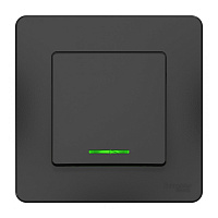 Выключатель Systeme Electric Blanca одноклавишный встраиваемый антрацит с подсветкой (BLNVS010116)