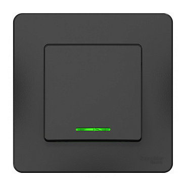 Выключатель Systeme Electric Blanca одноклавишный встраиваемый антрацит с подсветкой (BLNVS010116)