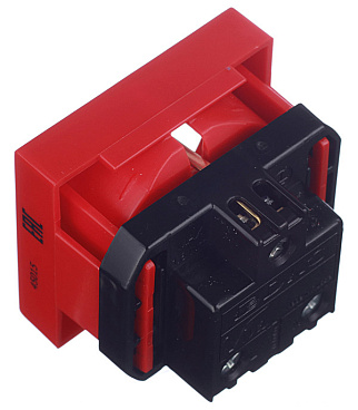 Розетка для кабель-канала DKC Viva красная со шторками 2 модуля (45015)