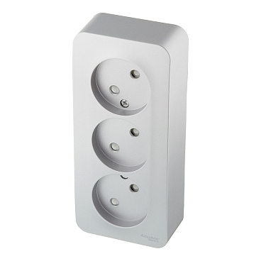 Розетка Systeme Electric Blanca накладная алюминий со шторками (BLNRA001313)