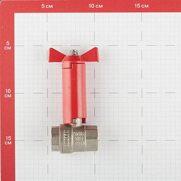 Кран шаровой латунный Valtec 1/2 ВР(г) х 1/2 ВР(г) проходной бабочка с удлиненным штоком прямой (VT.250.N.04)