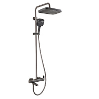 Душевая система Tokito Rain с верхним душем с лейкой с изливом графит (TOK-RAI-1027GM)