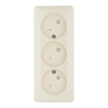 Розетка Systeme Electric Этюд накладная кремовая со шторками (PA16-010K)