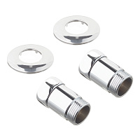 Соединитель прямой для полотенцесушителя 1 ВР(г) х 1 НР(ш) хром (2 шт.)