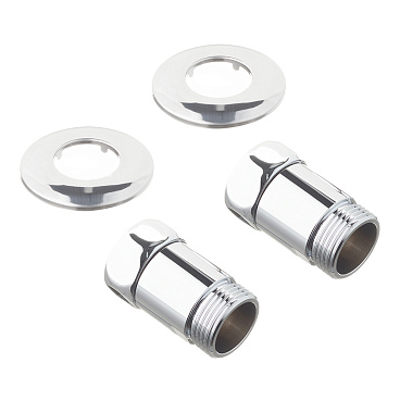 Соединитель прямой для полотенцесушителя 1 ВР(г) х 1 НР(ш) хром (2 шт.)