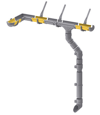 Желоб водосточный Docke Premium пластиковый d120 мм 3 м графитовый серый RAL 7024