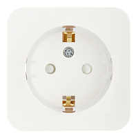 Розетка Systeme Electric Blanca накладная молочная со шторками компакт (BLNRA111112)