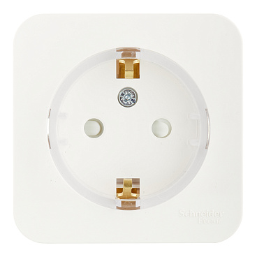 Розетка Systeme Electric Blanca накладная молочная со шторками компакт (BLNRA111112)