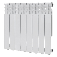 Радиатор алюминиевый КМ 500 мм 8 секций 1" боковое подключение белый