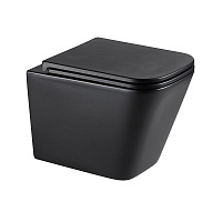 Унитаз подвесной Corsa Deco TX Tornado безободковый черный с сиденьем дюропласт микролифт (WHTX500QTB)