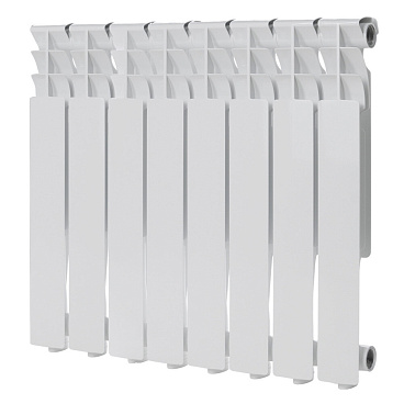 Радиатор алюминиевый КМ 500 мм 8 секций 1" боковое подключение белый