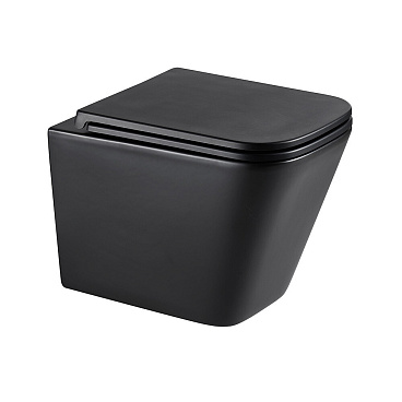 Унитаз подвесной Corsa Deco TX Tornado безободковый черный с сиденьем дюропласт микролифт смыв торнадо (WHTX500QTB)