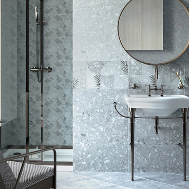 Плитка декор Нефрит Трани серая 1 600х300х9 мм