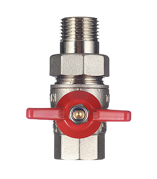 Кран шаровой латунный Valtec Base 1/2 ВР(г) х 1/2 НР(ш) бабочка с полусгоном прямой (VT.227.N.04)