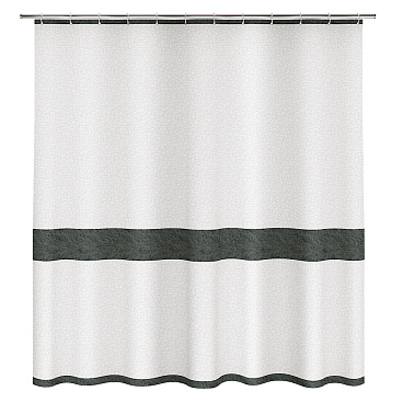 Штора для ванны Fora Stone Black 1800х1800 мм полиэстер белая/черная (FOR-STN204BL)