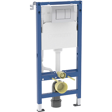 Инсталляция Geberit Delta Duofix для подвесного унитаза с кнопкой хром глянцевой (458.163.21.2)