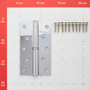 Петля Fuaro карточная левая разъемная 125х75 мм хром