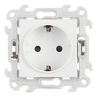 Розетка Simon 24 Harmonie встраиваемая белая со шторками (2420432-030)