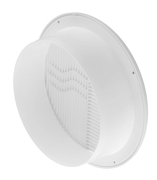 Решетка вентиляционная пластиковая приточно-вытяжная Era РПКФ d200 мм с фланцем d160 мм белая