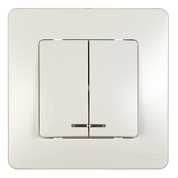 Выключатель Systeme Electric Blanca двухклавишный встраиваемый молочный с подсветкой (BLNVS010512)
