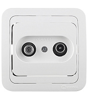 Розетка телевизионная Makel Mimoza встраиваемая белая (12098)