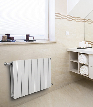 Радиатор биметаллический Royal Thermo Piano Forte 500 мм 12 секций 1" боковое подключение 591х960 мм белый