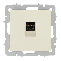 Розетка компьютерная IEK Brite РК10-БрКр встраиваемая бежевая (BR-K10-1-K10)