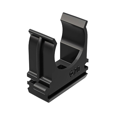 Крепеж-клипса для труб 20 мм Greenel черная (100 шт.) (GE50141-05)