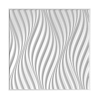 Панель ПВХ 595х595х10 мм eclectica офсет Grace белая волна 0,35 кв.м