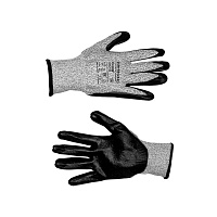 Перчатки нейлоновые 2 нити с полиуретановым покрытием антипорезные Technogloves Катлер серо-черные 10 (XL)