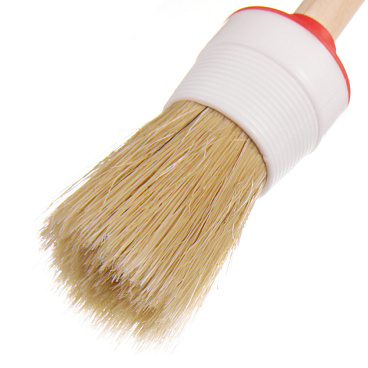 Кисть круглая натуральная щетина деревянная ручка d30 мм для эмалей и лаков на алкидной основе