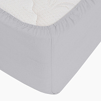 Простыня на резинке 140х200х30 см сатин серая Lorikeet Solo