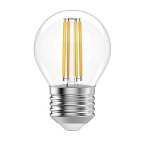Лампа светодиодная филаментная Gauss Filament E27 4100К 12 Вт 750 Лм 190-240 В шар G45 прозрачная