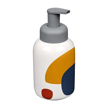 Дозатор для мыла Moroshka Kira настольный керамика белый/синий/оранжевый (945-308-02)
